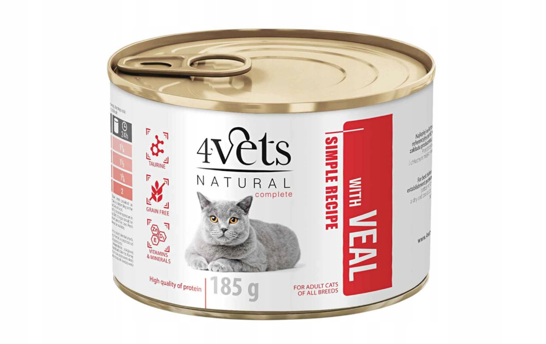4Vets Adult Veal - cats, 185g