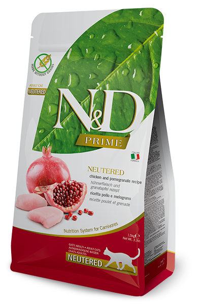 N & D Cat dry Prime Grain Free - Neutered Chicken and pomegranate