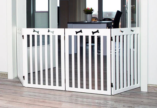 39457 Dog gate, 4-parts, 60-160 x 75 cm, white