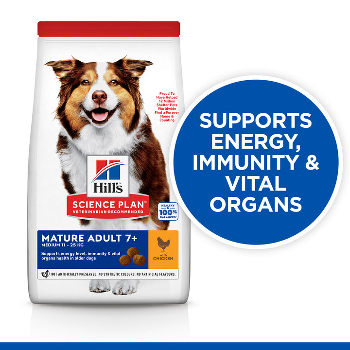 Hill's Science Plan Mature Adult 7+ Active Longevity Medium Dog Food with Chicken