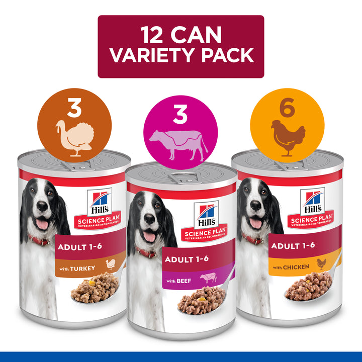 Hill's Science Plan Adult 1-6 Advanced Fitness Medium Dog Food Savoury Turkey 370G CANS