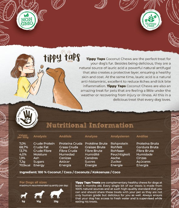 Coconut Chews - Tippy Taps 100% natural dog treats 100g