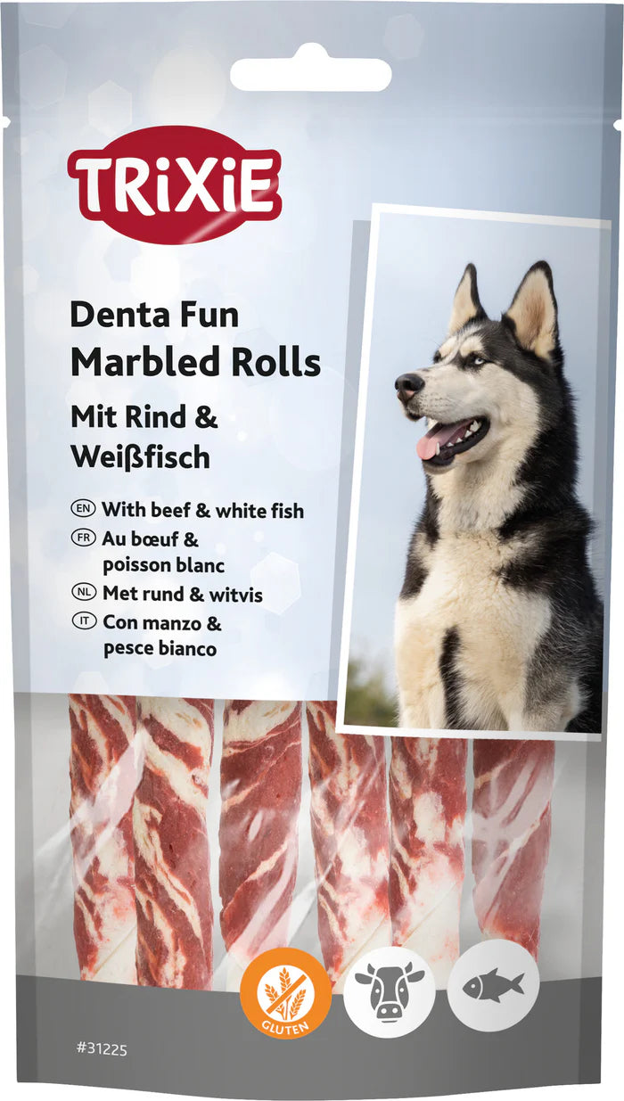 31225 - Denta Fun Marbled Beef Chewing rolls 12cm
