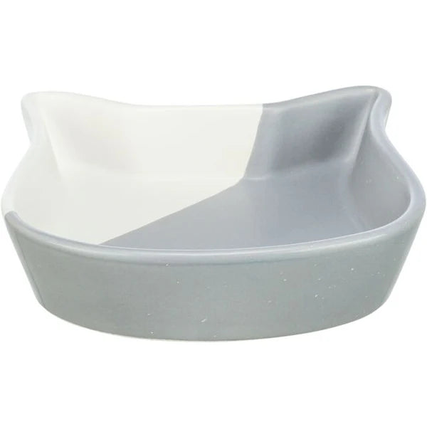 24792 Ceramic bowl, cat head, 0.2 l/13 cm, grey/white