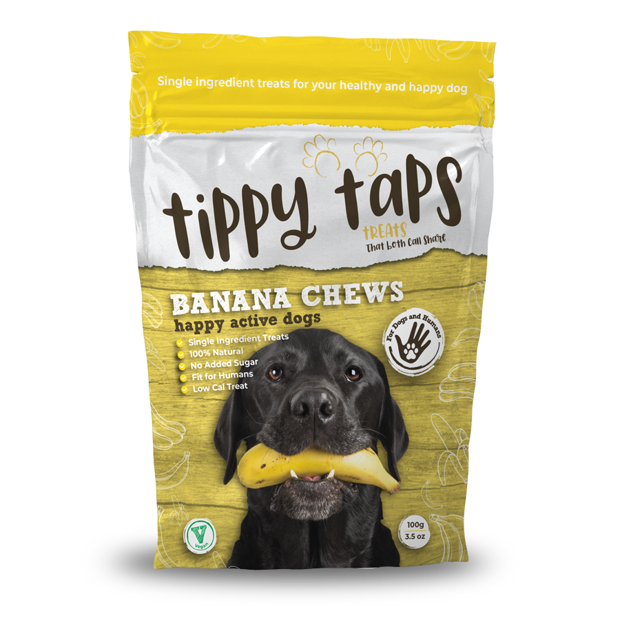 Banana Chews - Tippy Taps 100% natural dog treats, 100g