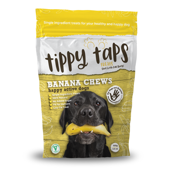 Banana Chews - Tippy Taps 100% natural dog treats, 100g