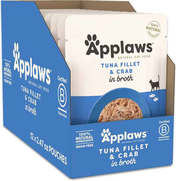 Applaws Pouches Tuna & Crab in Broth, 70g - 1 bx (12pc)