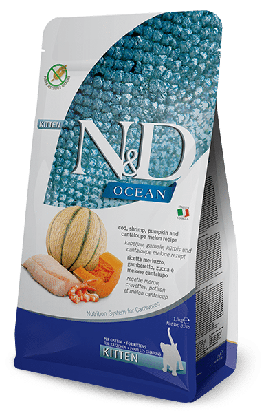 N & D Cat Dry Kitten Ocean - Cod, Shrimp, pumpkin & Cantaloupe Melon