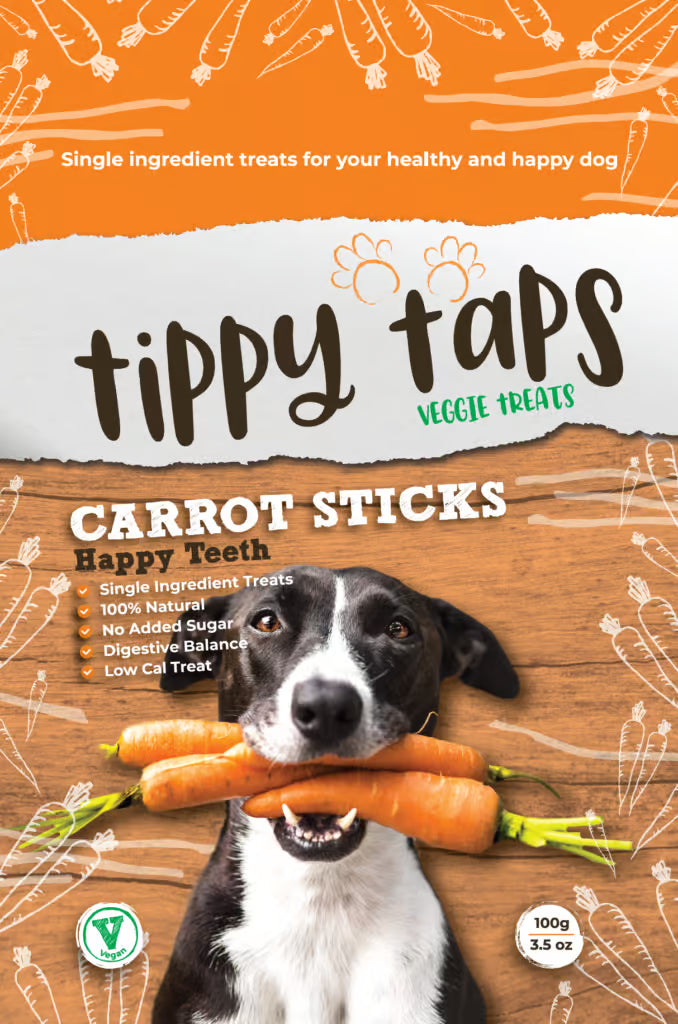 Carrot Sticks - Tippy Taps 100% natural dog treats 100g