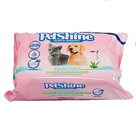 Petshine White musk wipe, 40pc