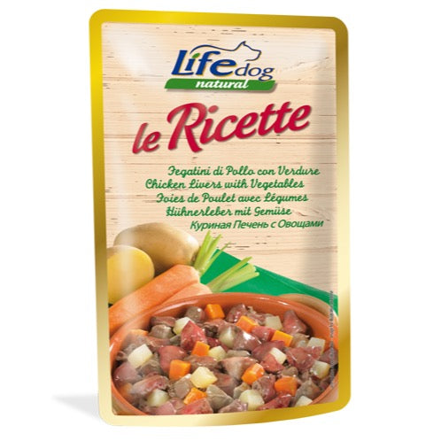 LifeDog Natural pouch chicken liver with vegetables , 95 gr