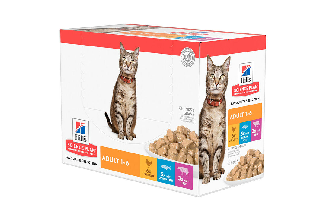Science plan Feline Favourite Selection 12 pack pouches (12x85g)