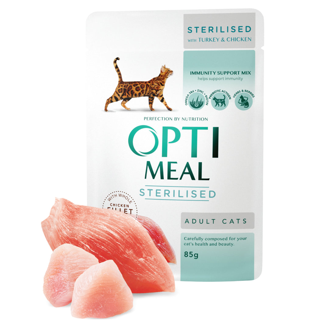 OPTIMEAL sterilised Pouches -  turkey and chicken fillet in sauce
