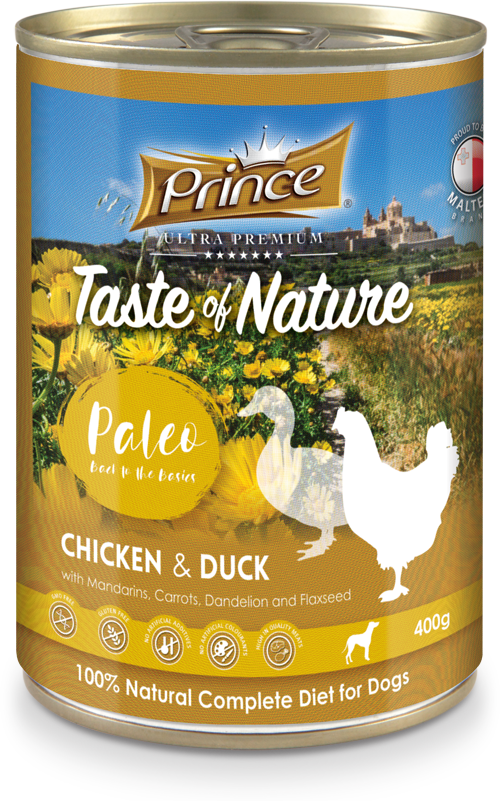 Prince Taste of Nature tin, Chicken & Duck with Carrots & Dandelion - 400g