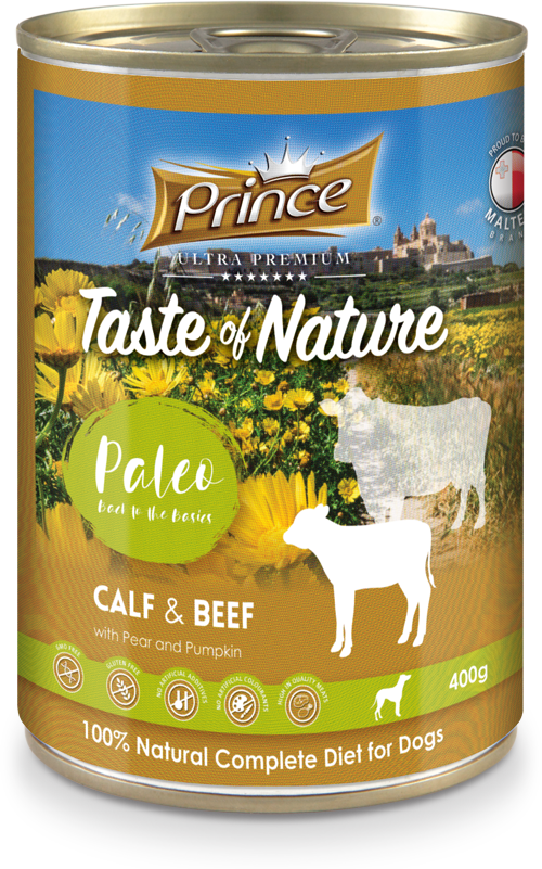 Prince Taste of Nature tin, Calf & Beef with Pear and Pumpkin - 400g