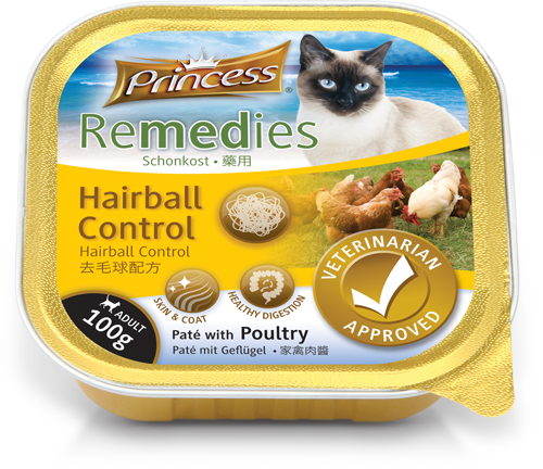Princess Remedies Pate with Poultry, Hairball Control, 100g