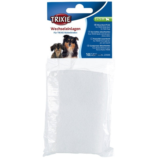 Absorbent pads for belly band for male dogs