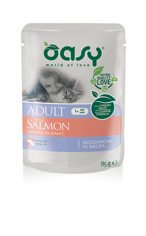 Oasy chunks in gravy pouches - Salmon, 85g