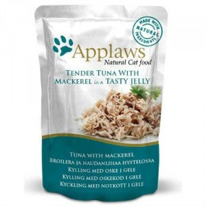 Applaws Pouches Tender Tuna with Mackerel in tasty Jelly