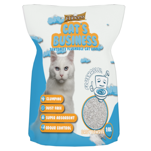 Princess Business Flushable Litter - Baby Powder