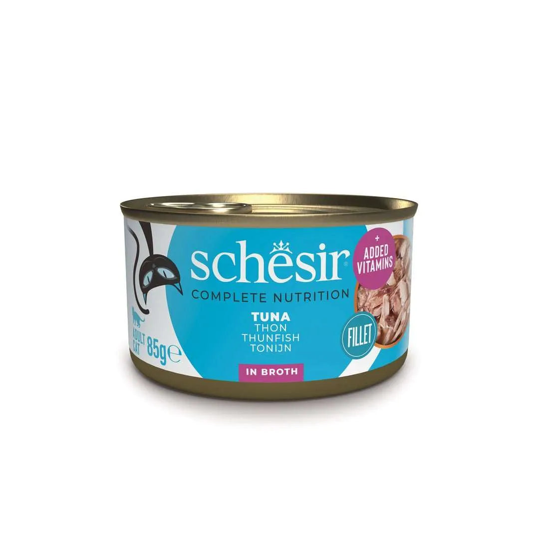 Schesir cat tin, Complete, 85g - Tuna Broth
