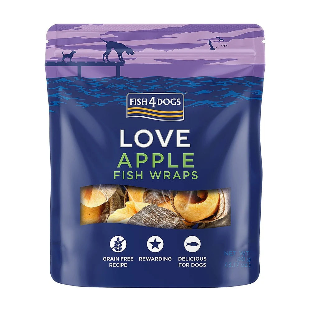Fish4Dogs Love Apple Fish Wraps, 90g