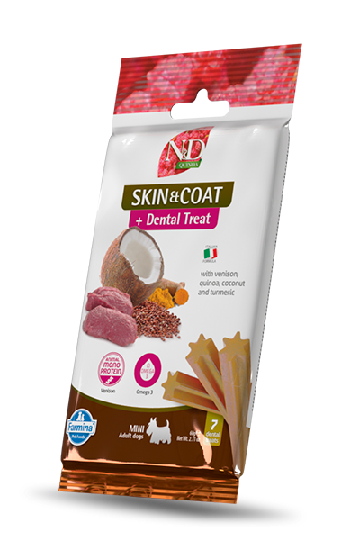 N&D Mini dog treats 60g - Quinoa, Skin & Coat, Venison
