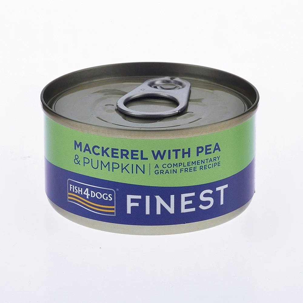 Fish4dogs dog Tin Finest Mackerel with  pumpkin/pea 85g