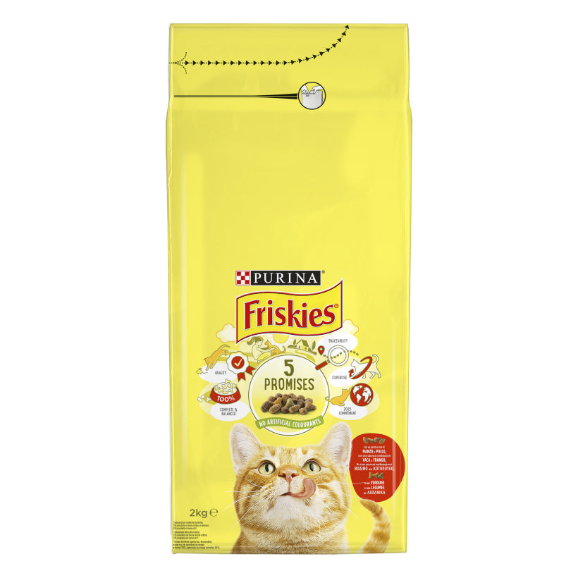 Friskies cat Dry Beef, Chicken &amp; Veg 4 kgs