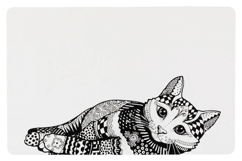 24788 Zentangle place mat, 44 x 28 cm, white/black
