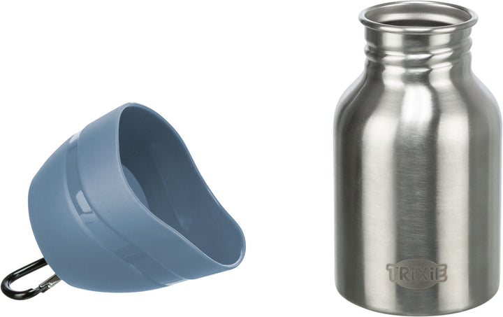 Bottle With Bowl, Stainless Steel/Plastic