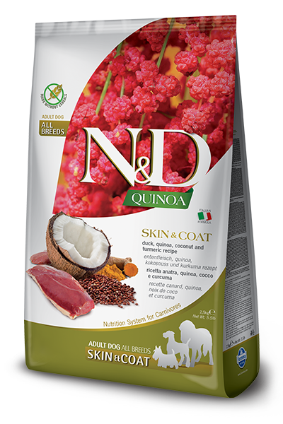 Farmina N & D Quinoa Skin & Coat Med/Maxi, Duck, quinoa, coconut and turmeric