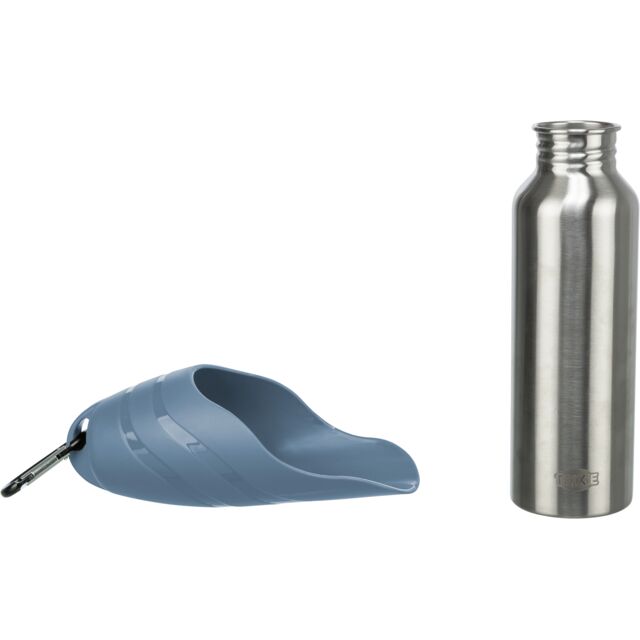 Bottle With Bowl, Stainless Steel/Plastic