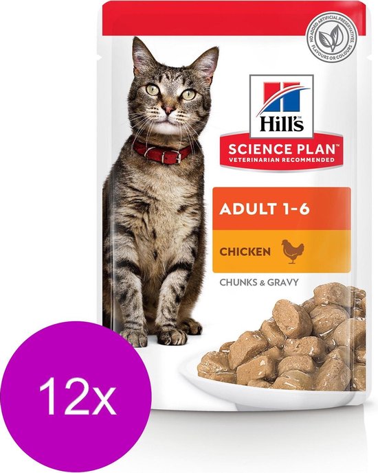 Science plan Feline Adult sterilised chicken, 12 pack pouches (12x85g)