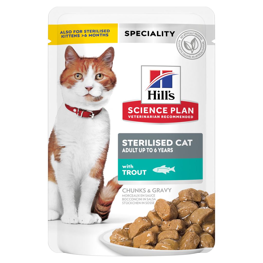 Science plan Feline Adult sterilised Trout 12 pack pouches (12x85g)