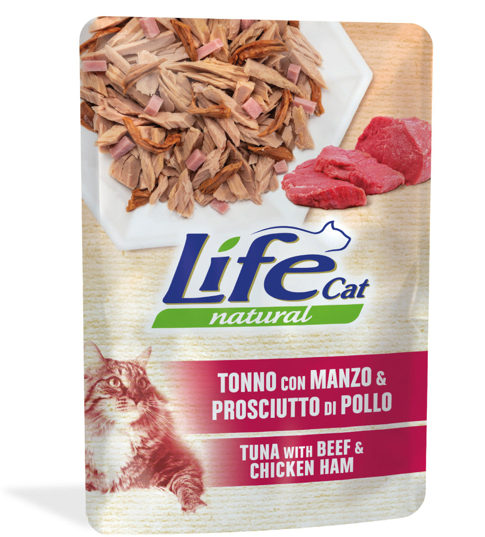 Lifecat Pouch Tuna/Beef/Ham, 70g