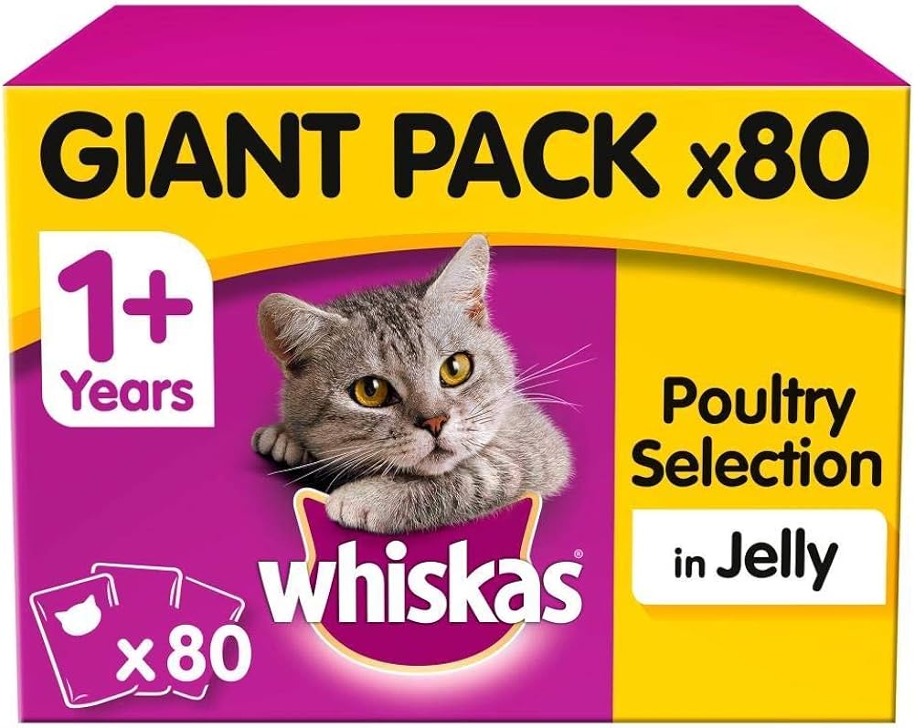 Whiskas Gigantic Pack, Poultry in Jelly (80 Pack)