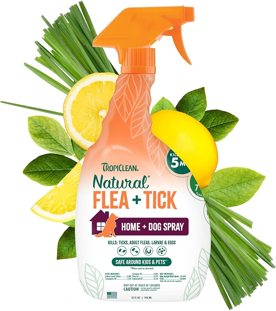 tropiclean natural flea tick home spray, 946ml