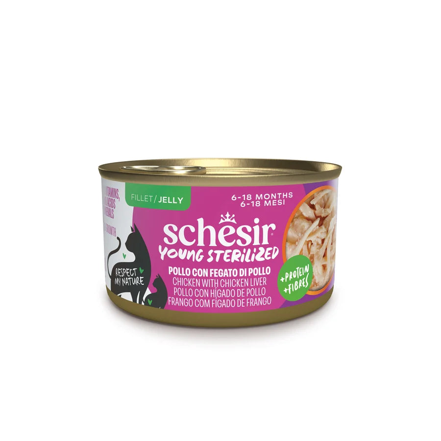 Schesir Young &amp; Kitten tin, Complete, 85g - Chicken &amp; Chicken liver