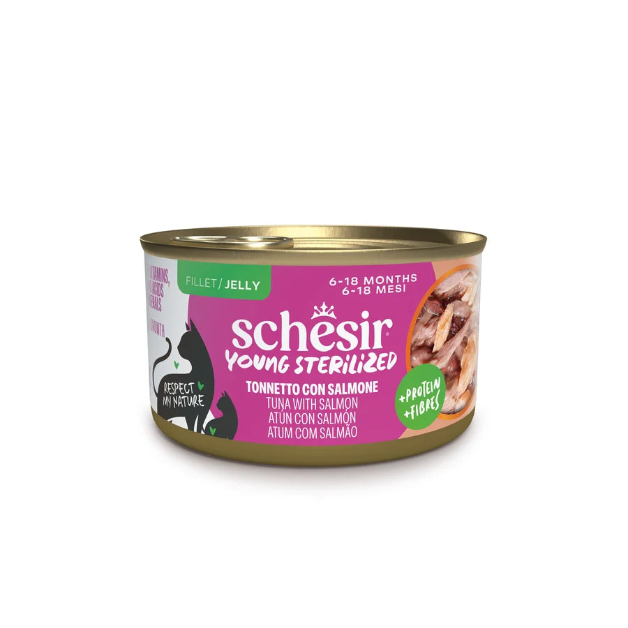 Schesir Young &amp; Kitten tin, Complete, 85g - Tuna &amp; Salmon