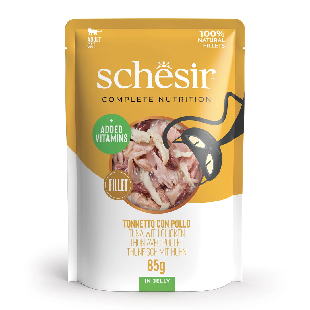 Schesir Cat Pouches Complete, 85g - Tuna and Chicken in jelly