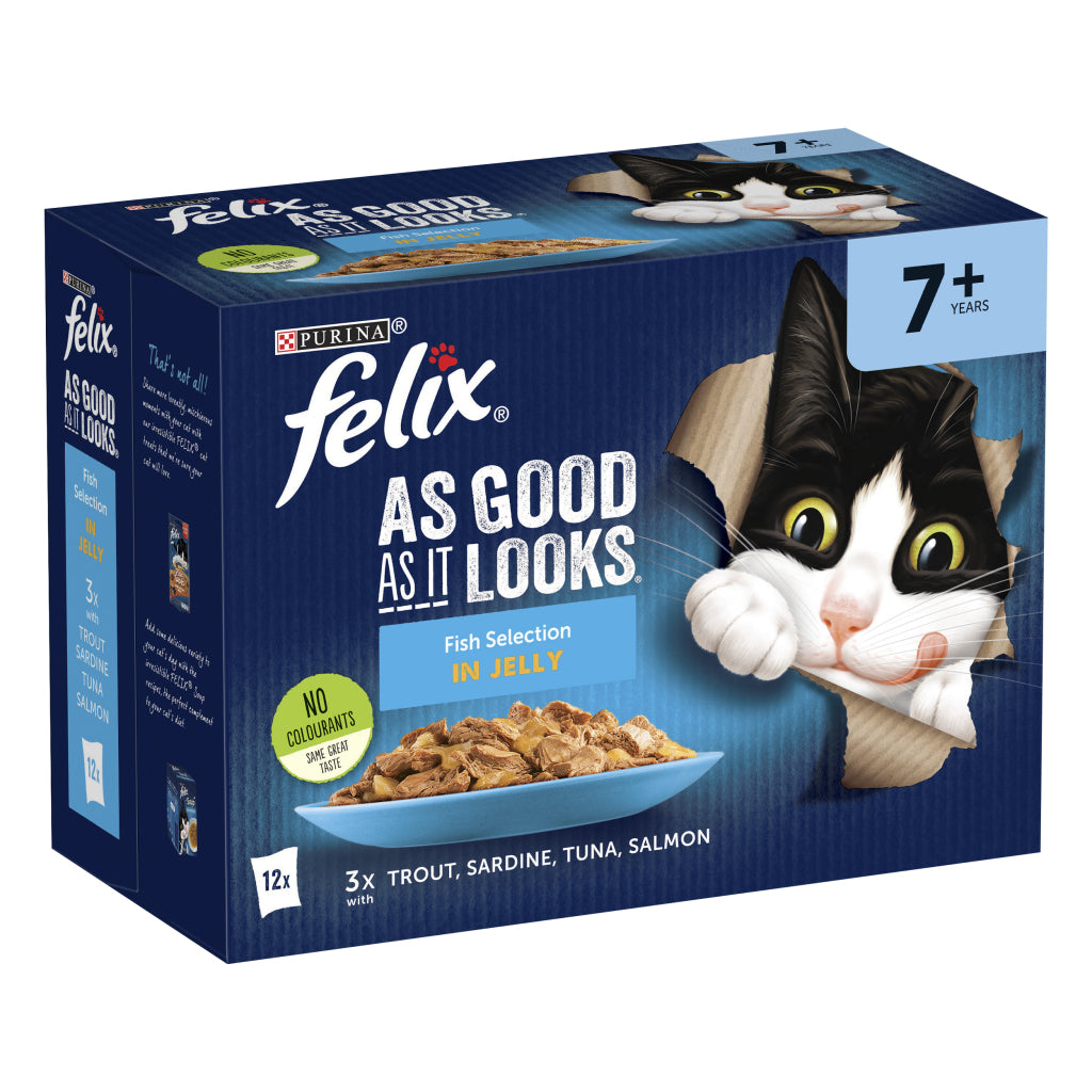 Felix As Good as it Looks Pouches Senior +7 (fish), 12 Pack