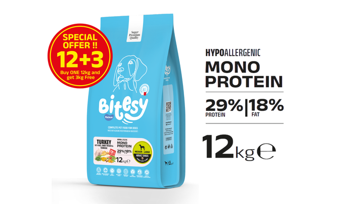 Bitesy Dog Mono Protein Turkey & Sweet Potato (Medium & Large Breeds)