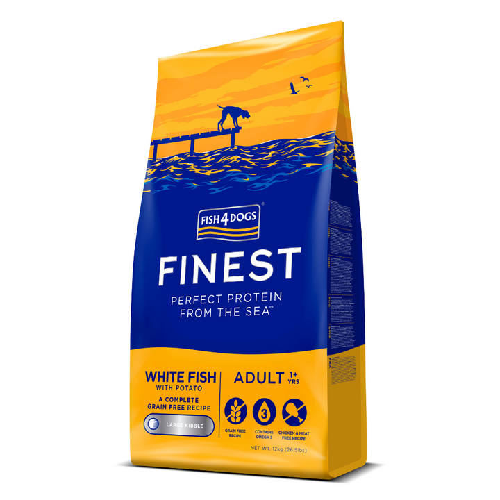 Fish4dogs dog dry Finest Adult White Fish with Potato (small kibble)