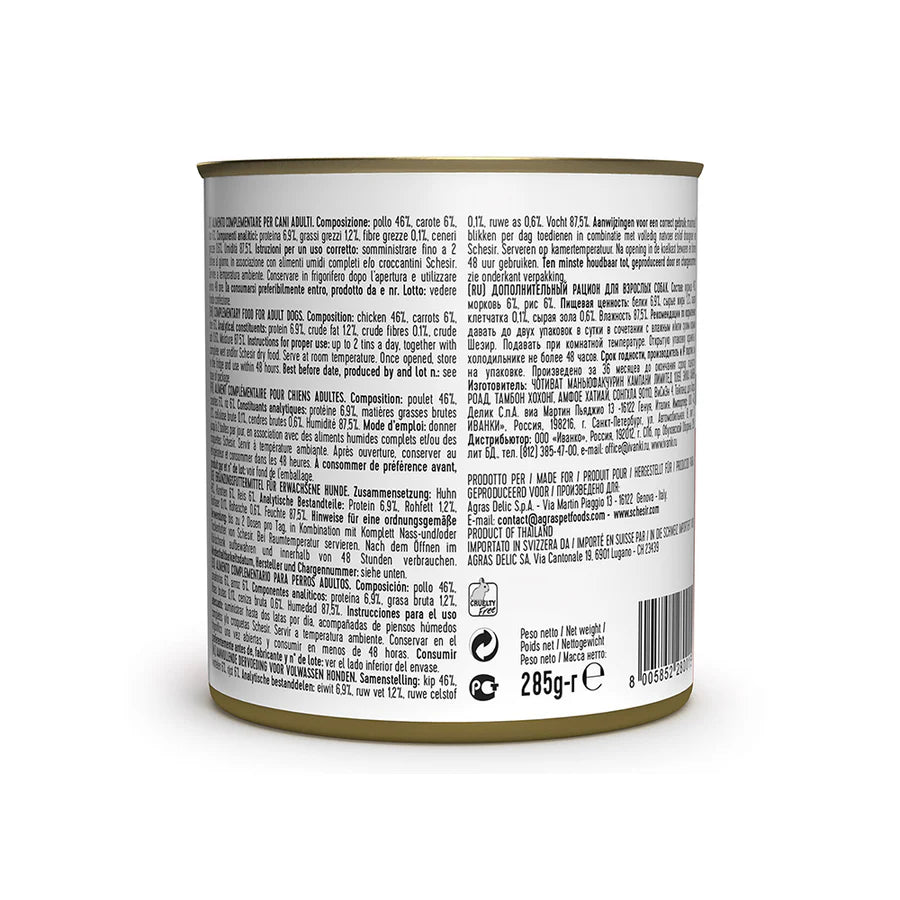 Schesir Dog tin, 285g - Chicken &amp; Carrots