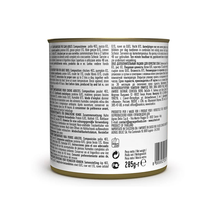 Schesir Dog tin 285g - Chicken &amp; Pumpkin
