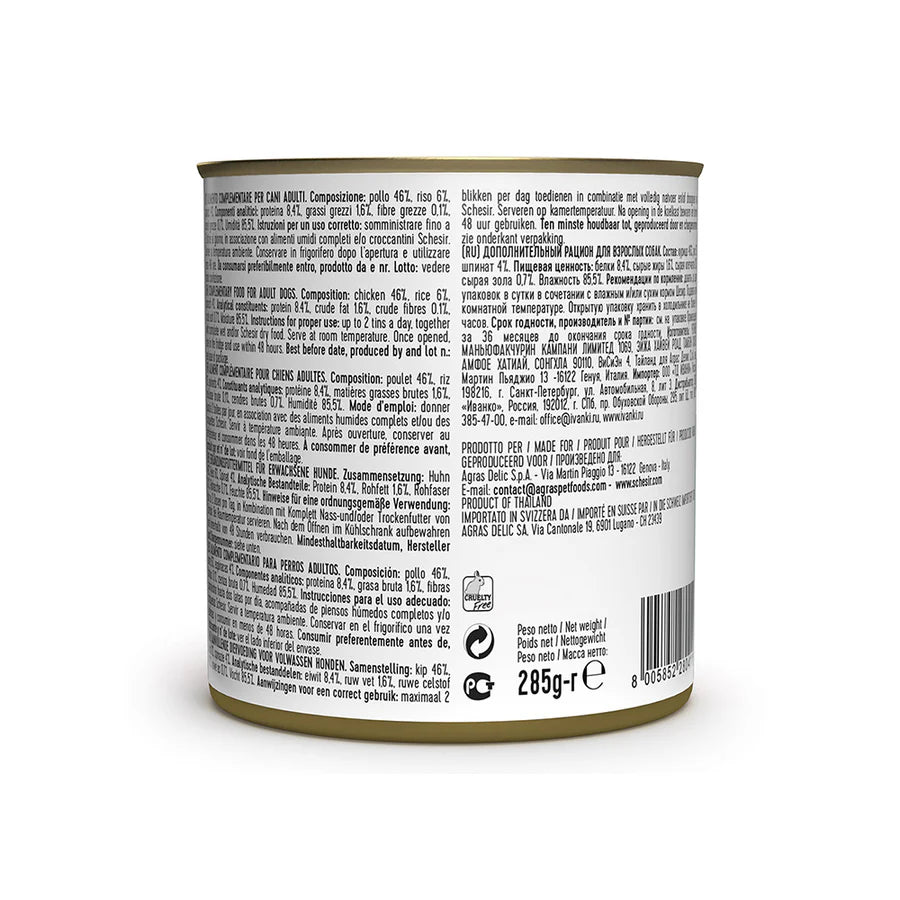 Schesir Dog tin 285g - Chicken &amp; Spinach