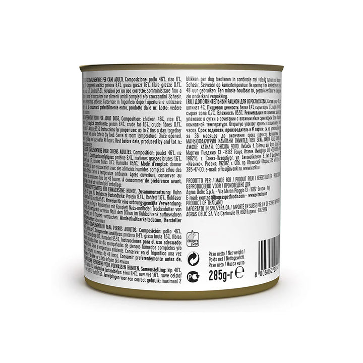 Schesir Dog tin 285g - Chicken &amp; Spinach