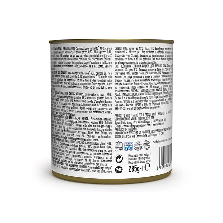 Schesir Dog tin 285g - Tuna &amp; Carrots