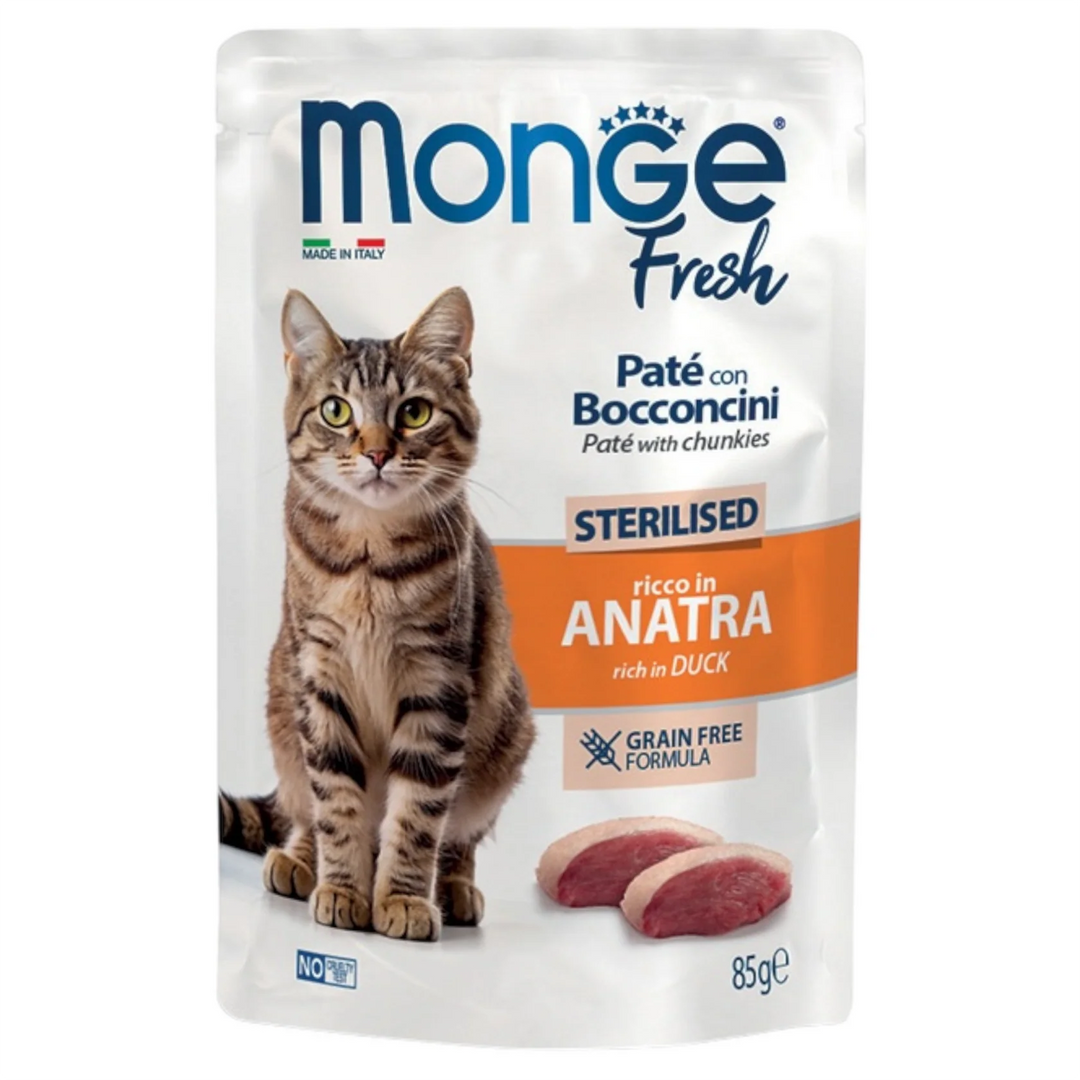 Monge Adult Pouches Fresh Sterilized Duck - 85g